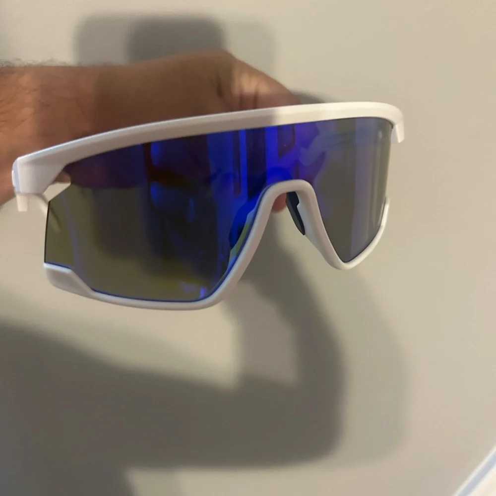White and Blue Sports Sunglasses